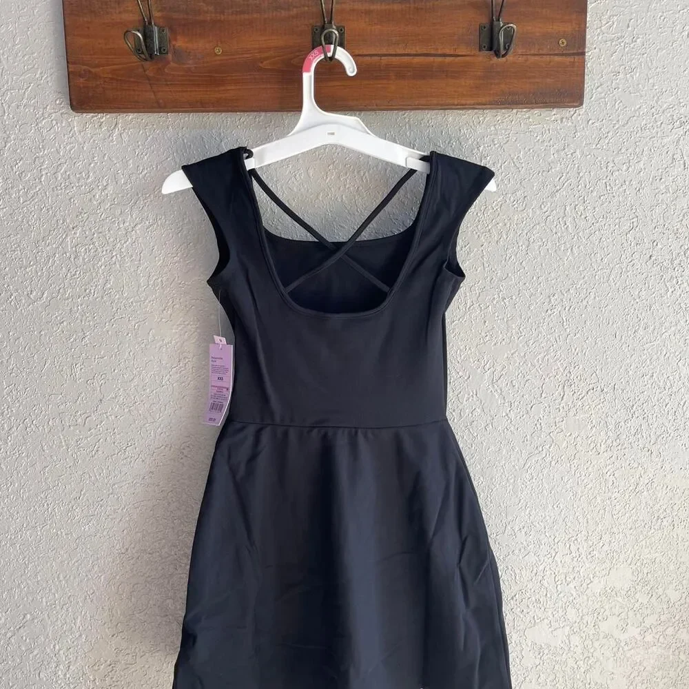 Wild Fable XXS Cap Short Sleeve cross Women's Black Dress - Picture 3 of 5